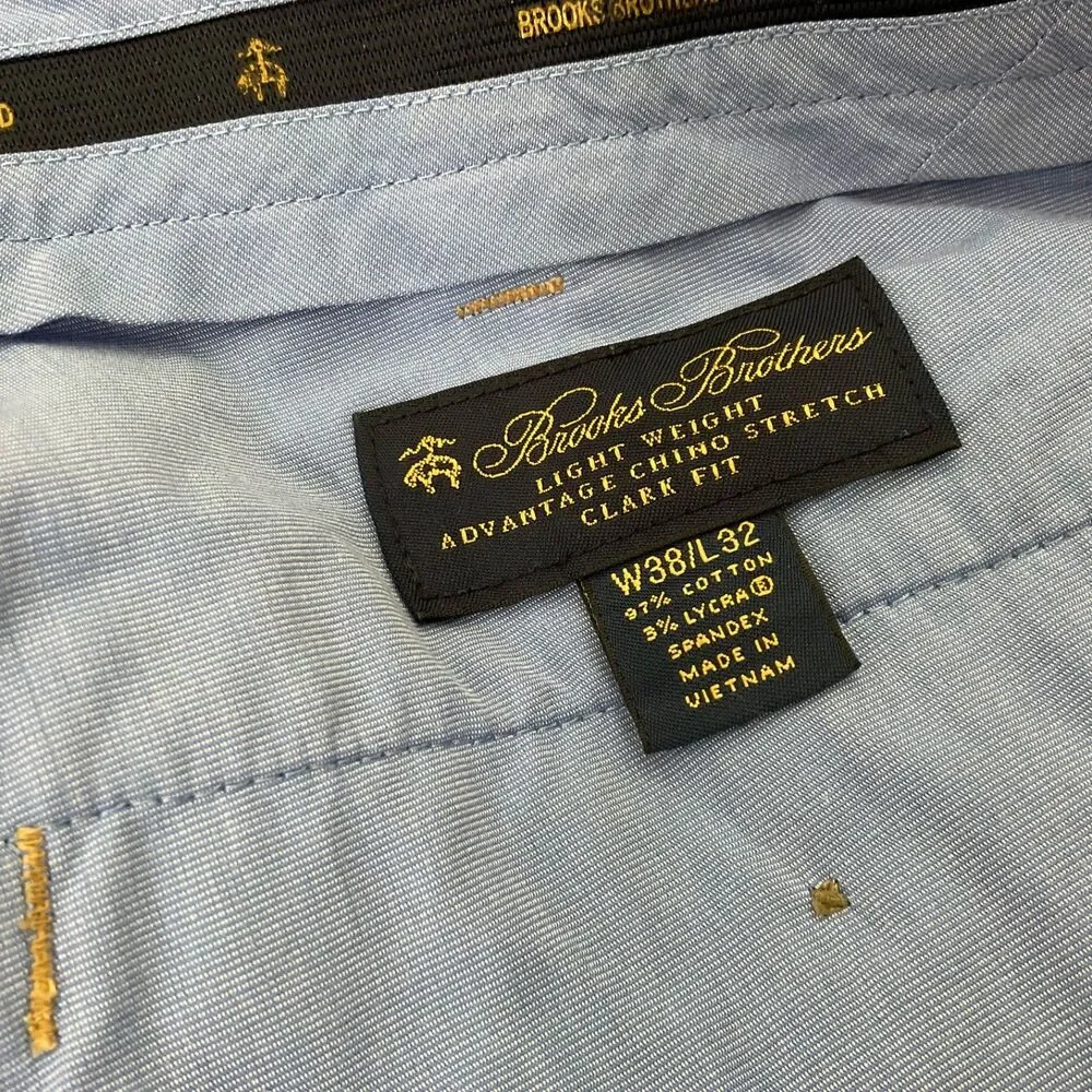 Brooks Brothers Pants Mens 37x32 Khaki Advantage Chino Clark Straight Fit Cotton